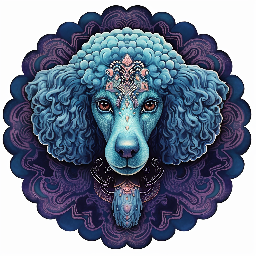 Indigo Poodle Wall Decor, Silver Movement Charm, Bodhi Pets