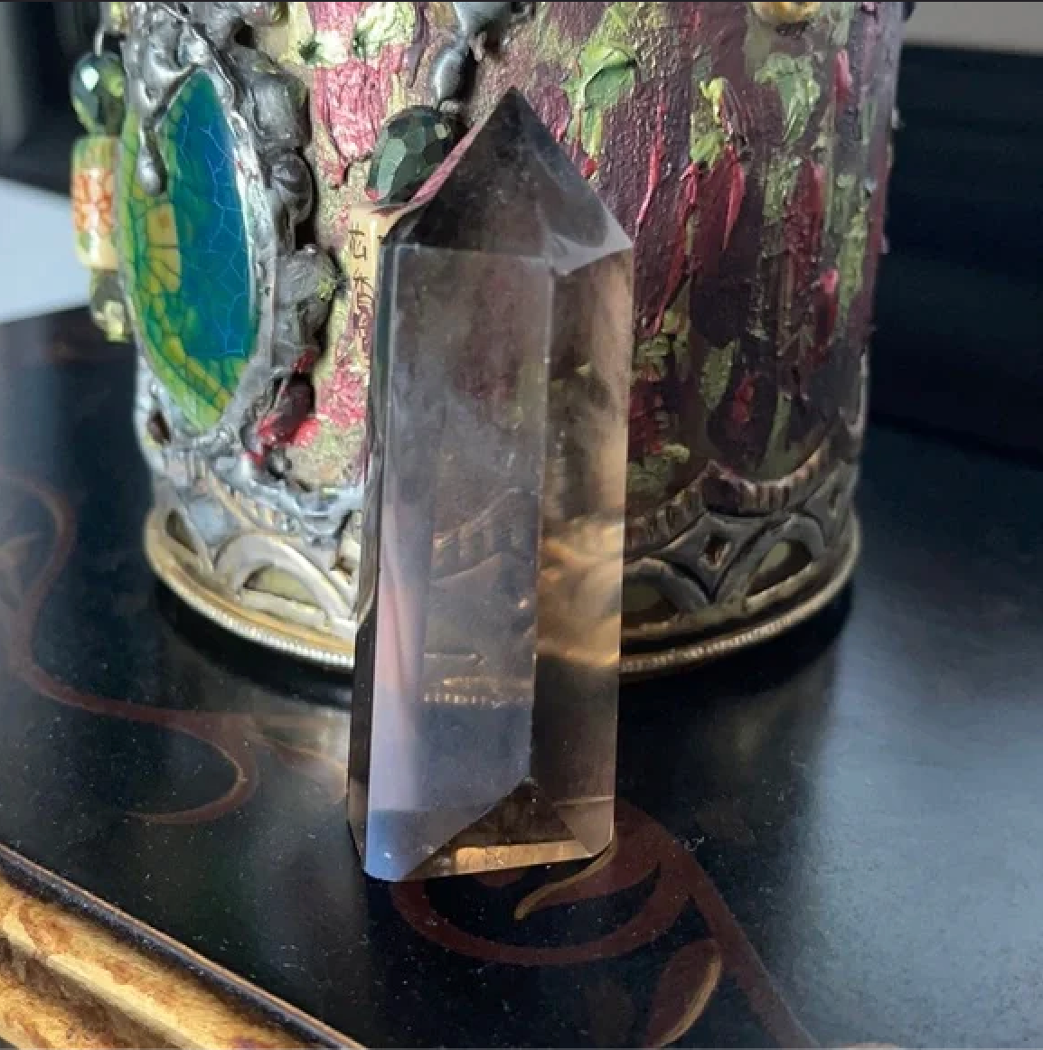 Natural Smoky Quartz Crystal Tower Healing Meditation Stone, Bodhi Crystal Magic
