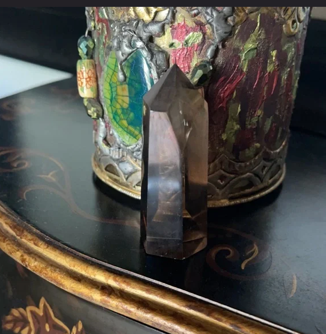 Natural Smoky Quartz Crystal Tower Healing Meditation Stone, Bodhi Crystal Magic