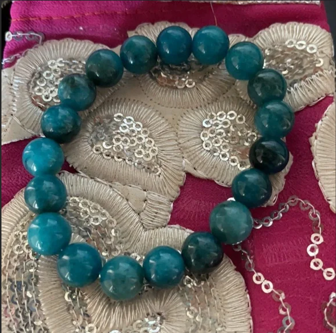 10mm Natural Quality Blue Apatite Crystal Beads Bracelet, Bodhi Jewelry