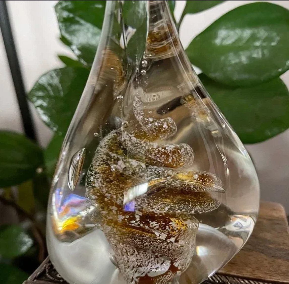Gorgeous Glass with Amber Swirl Vintage Paperweight, Bodhi Vintage