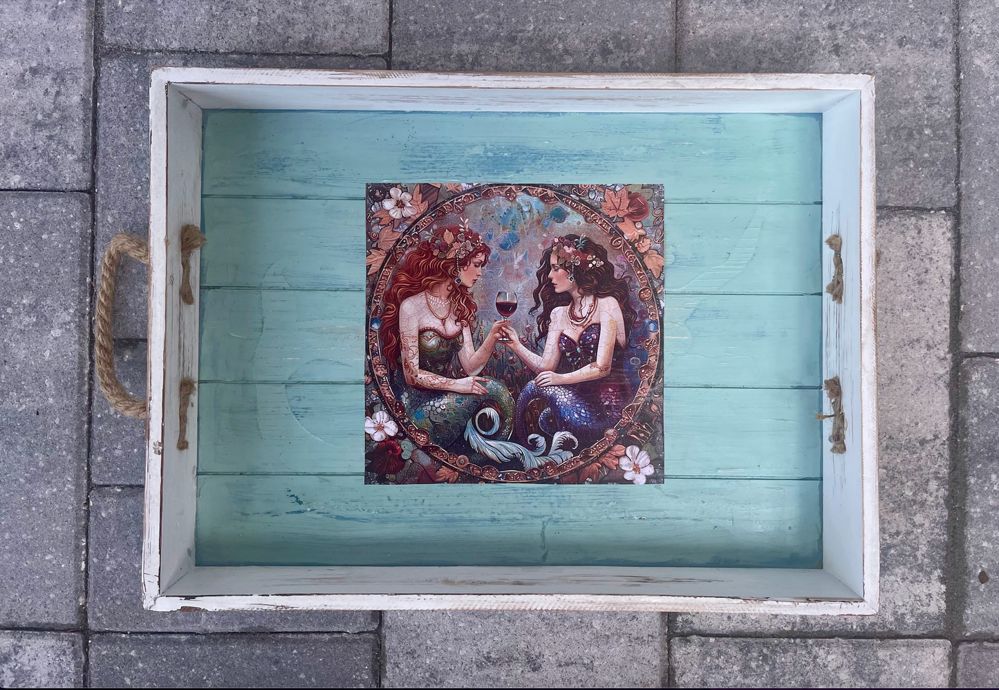 Mermaids in Paris Decorative Tray, Beach Cottage, Bodhi Home Decor