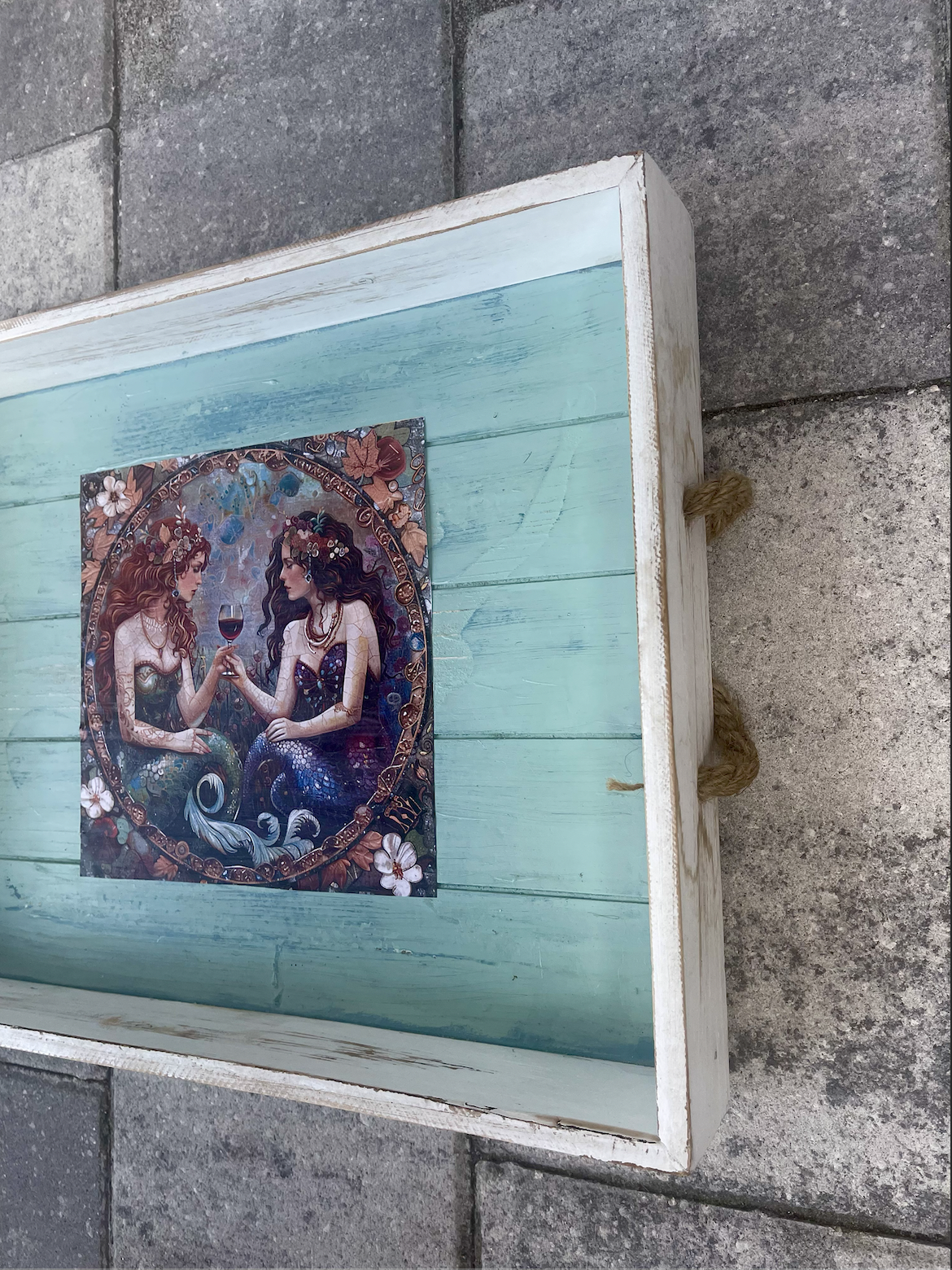 Mermaids in Paris Decorative Tray, Beach Cottage, Bodhi Home Decor