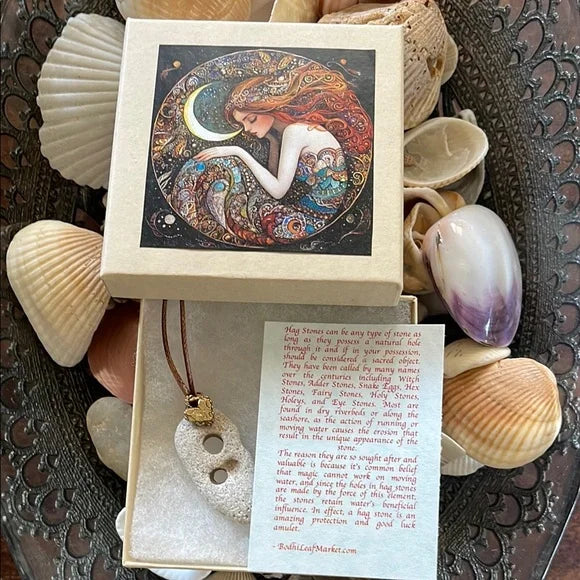 Artistic Pendant Necklace with Bronze Heart Charm and Stone, Bodhi Jewelry