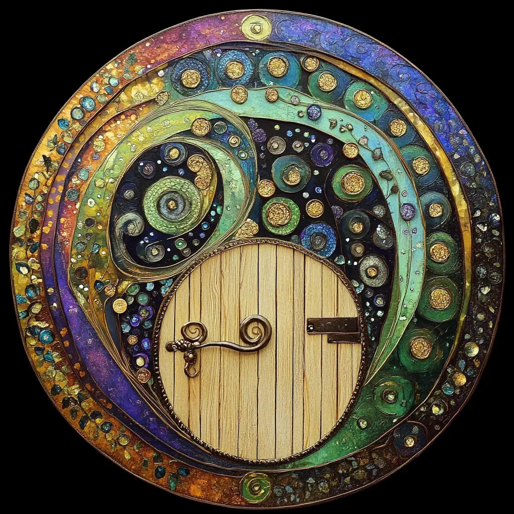 Gold Plated Charmed Fairy Door Tambourine Wall Art 4"