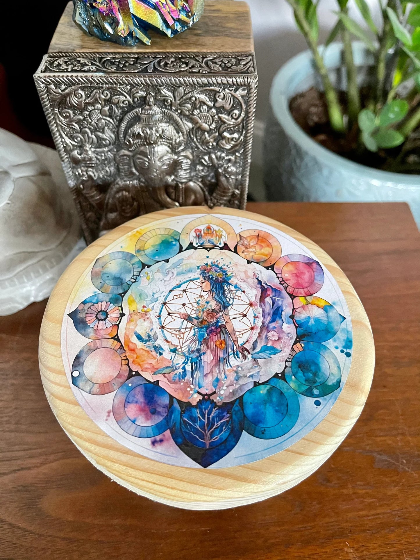 Indigo Goddess Crystal Grid Table, Bodhi Gifts