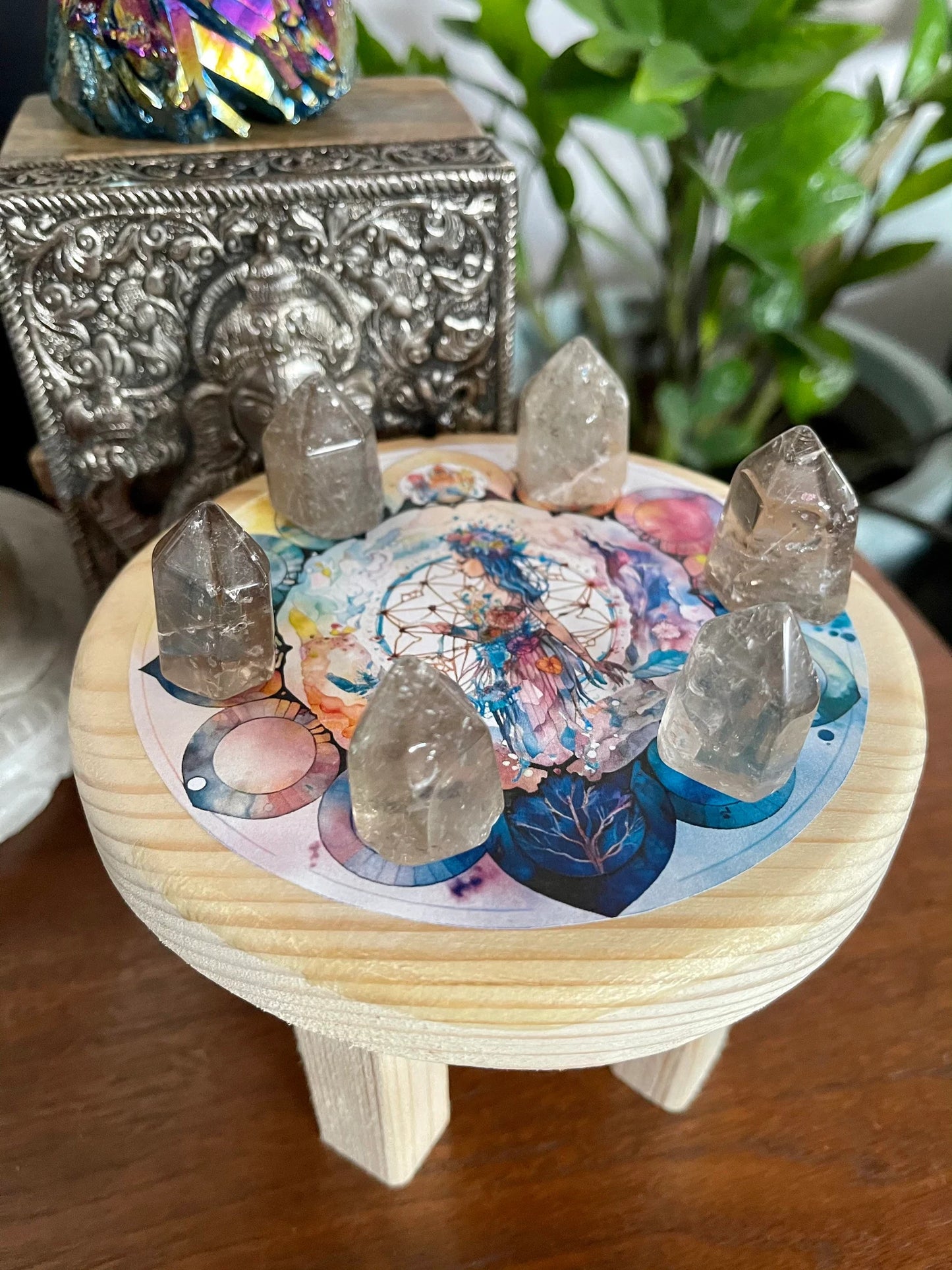 Indigo Goddess Crystal Grid Table, Bodhi Gifts