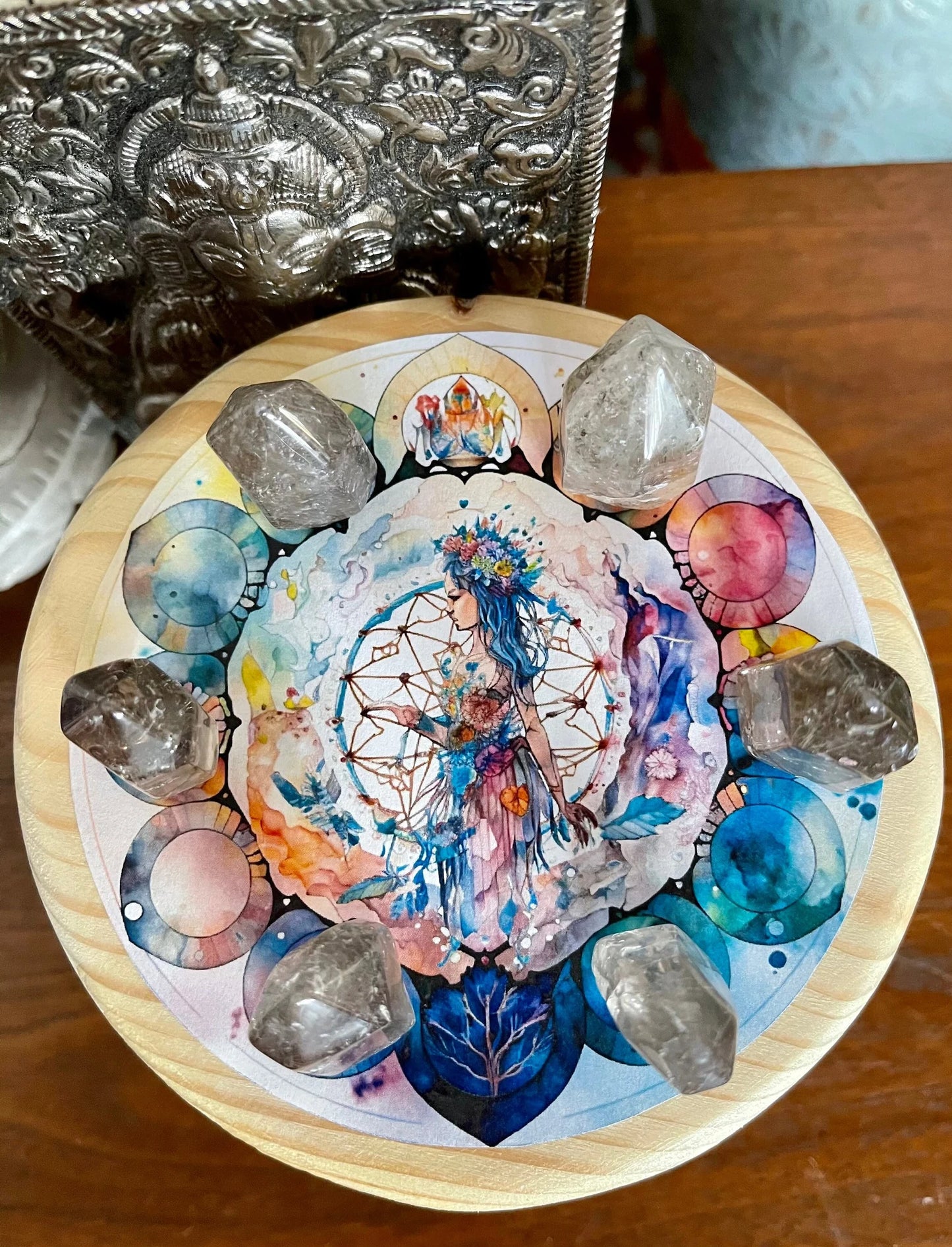 Indigo Goddess Crystal Grid Table, Bodhi Gifts
