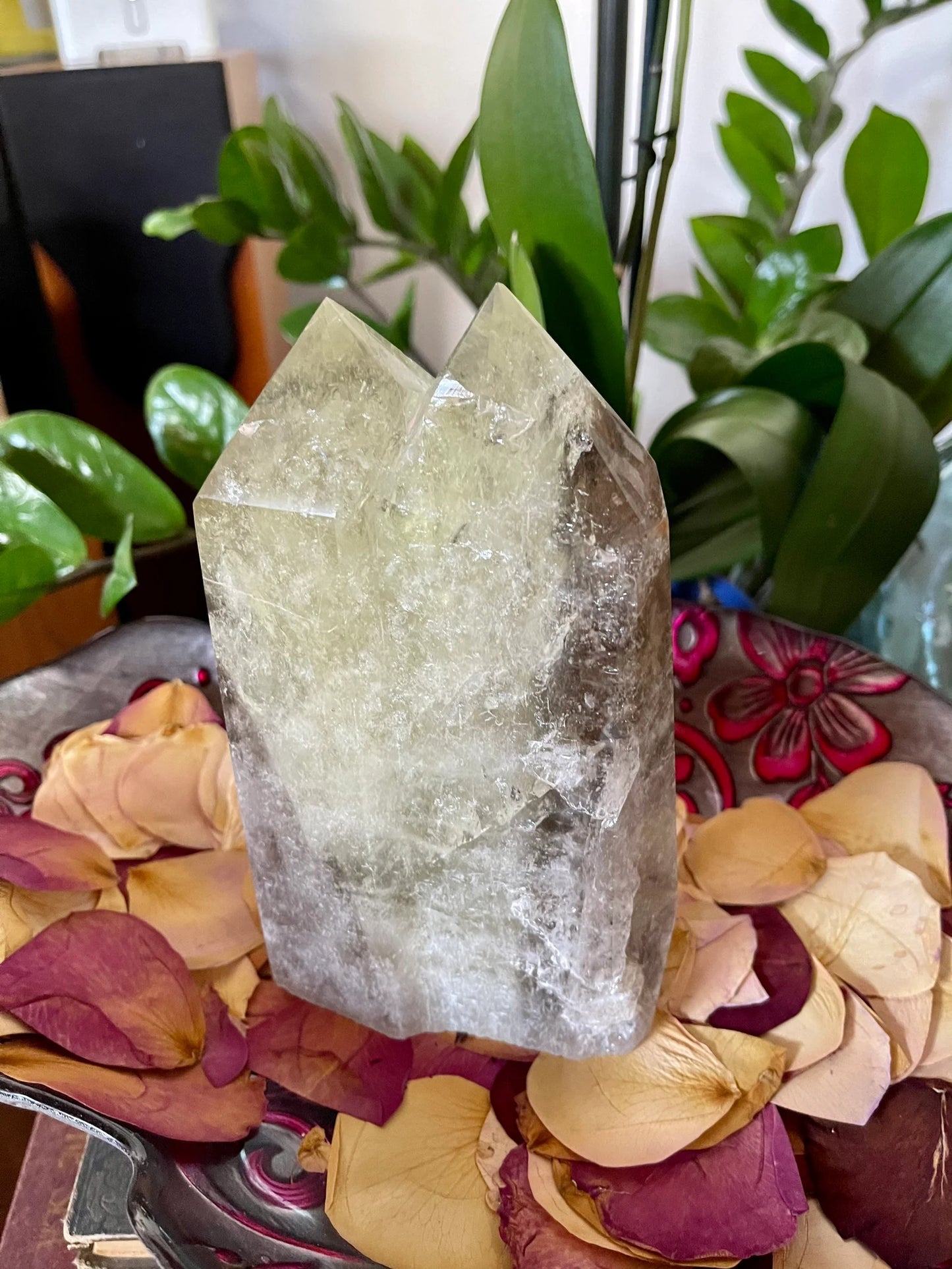 Stunning Large Twin Crystal Smoky Citrine, 4.4 lbs, Bodhi Crystal Magic
