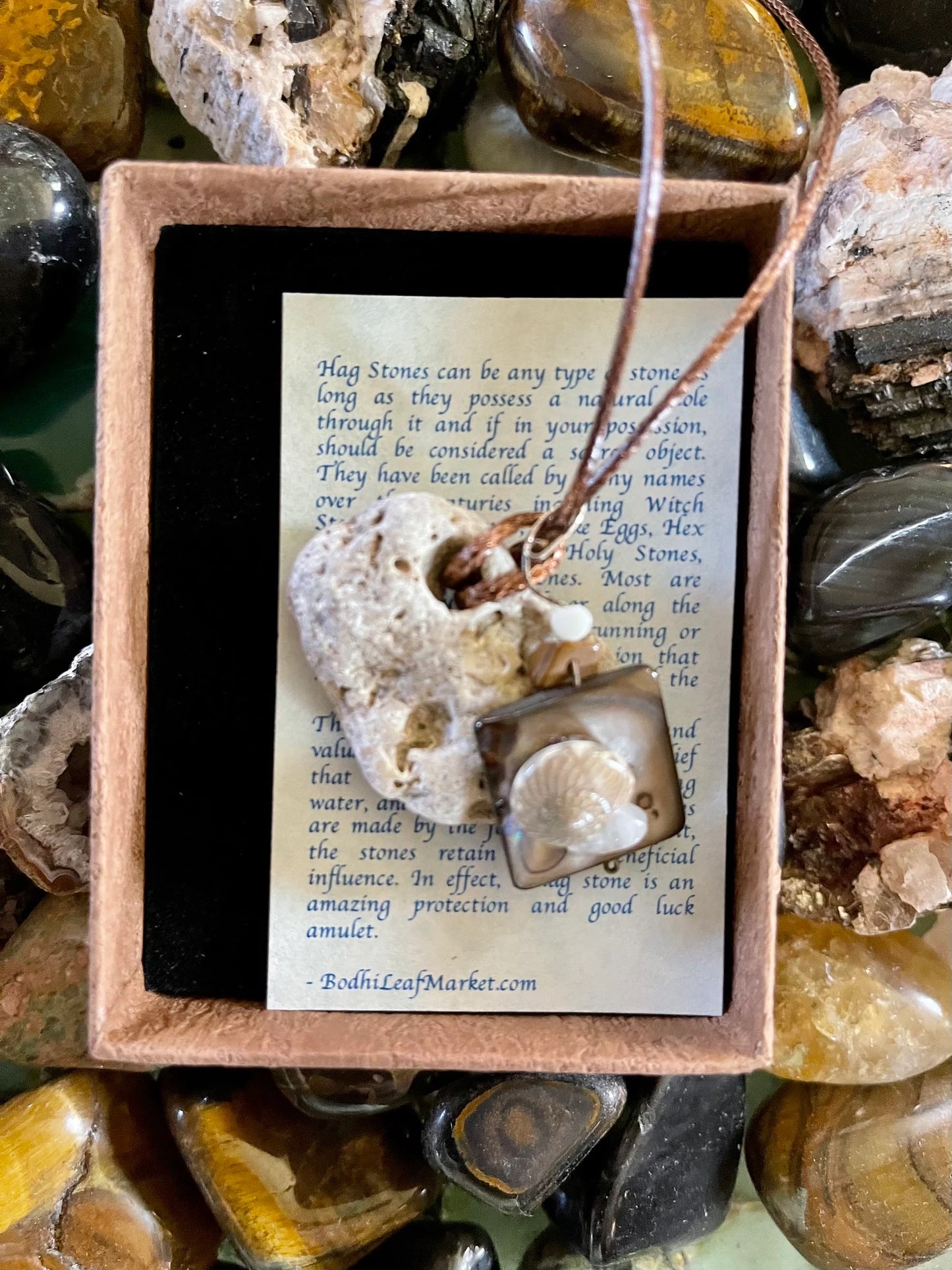 New Mermaid Collection, "Monroe", Beach Stone Pendant, Bodhi Jewelry