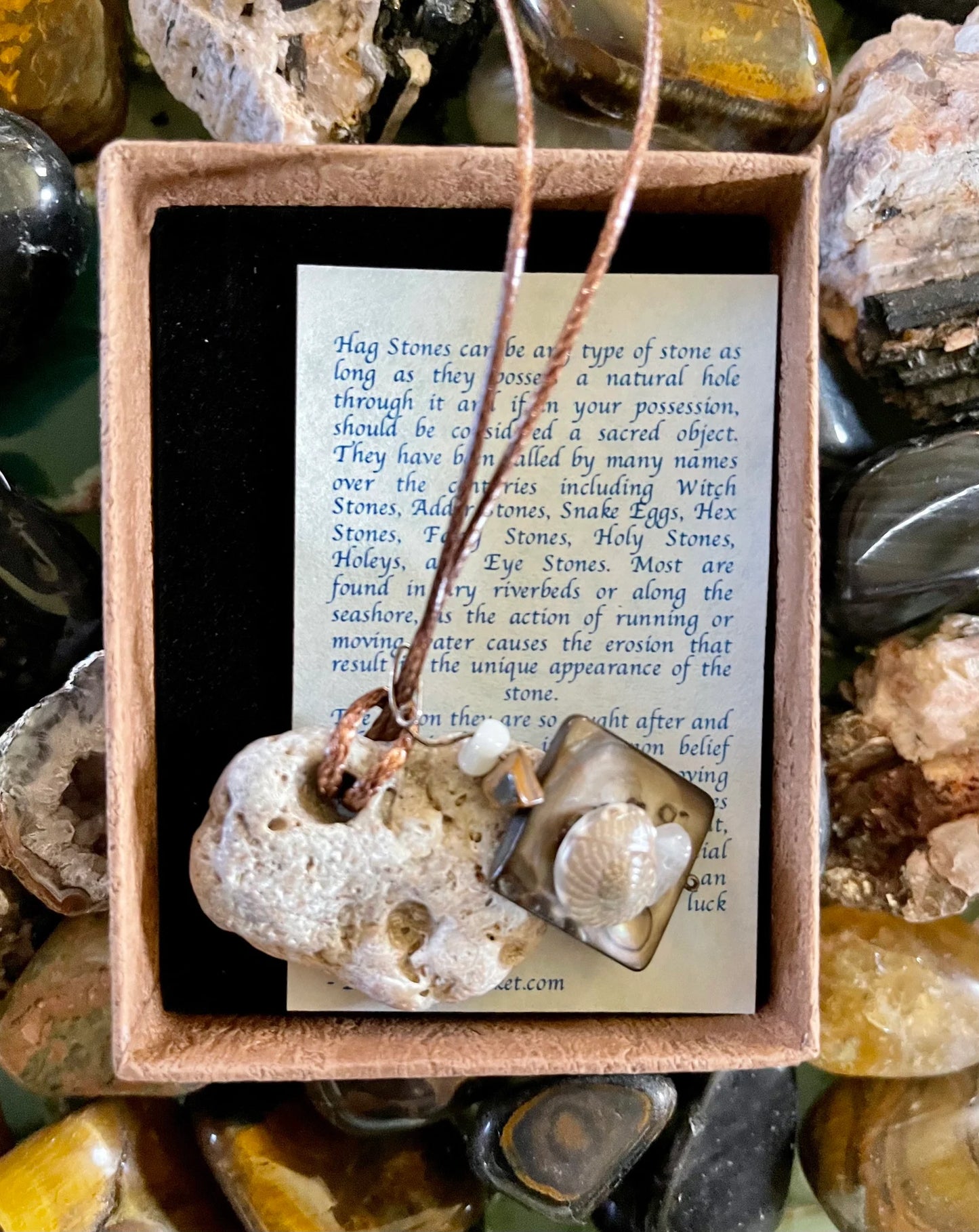 New Mermaid Collection, "Monroe", Beach Stone Pendant, Bodhi Jewelry