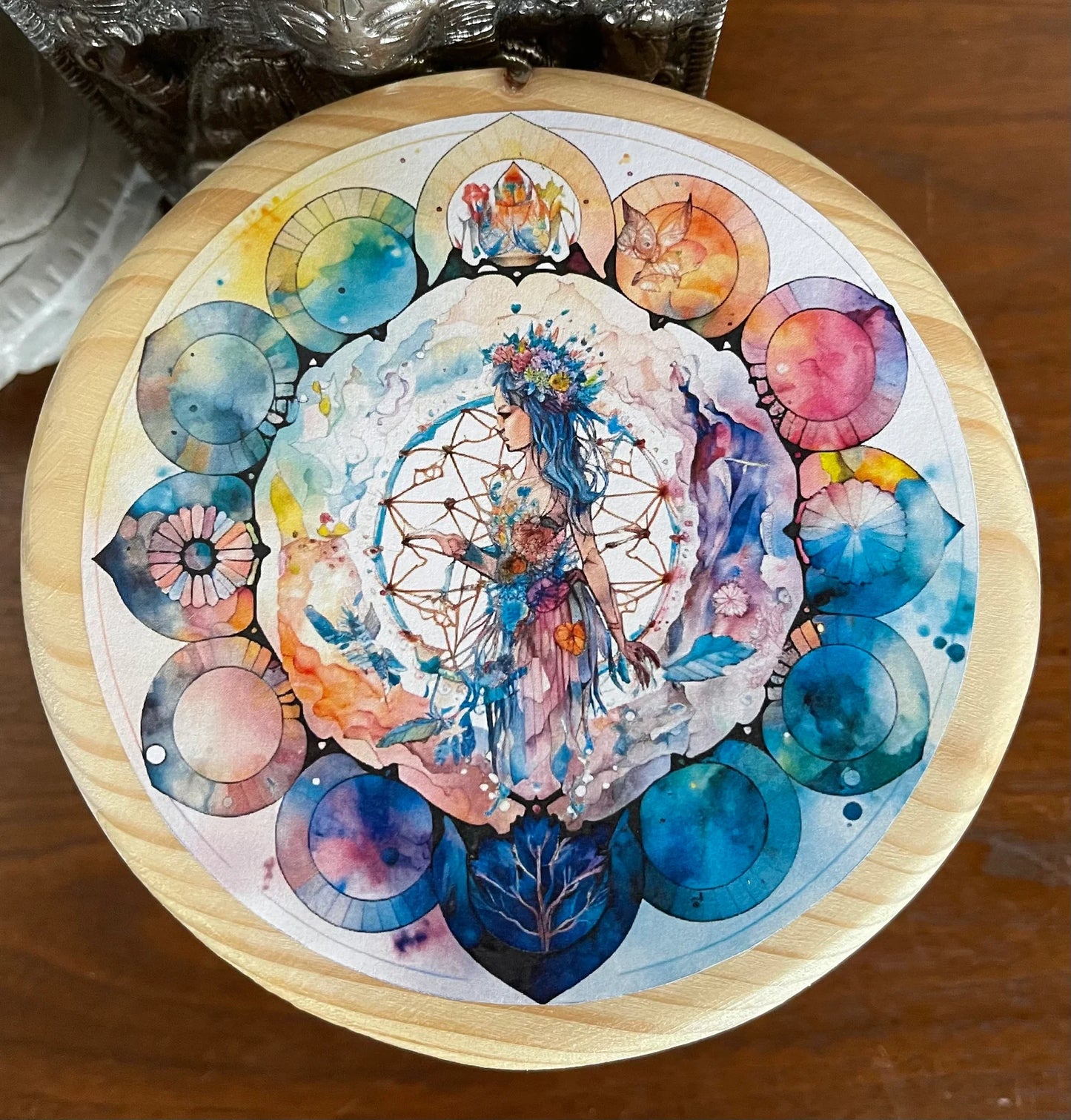 Indigo Goddess Crystal Grid Table, Bodhi Gifts