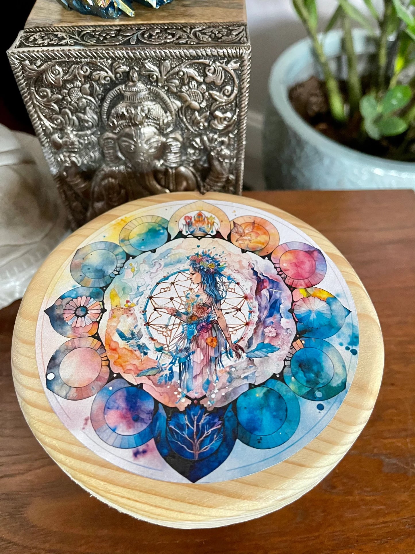 Indigo Goddess Crystal Grid Table, Bodhi Gifts