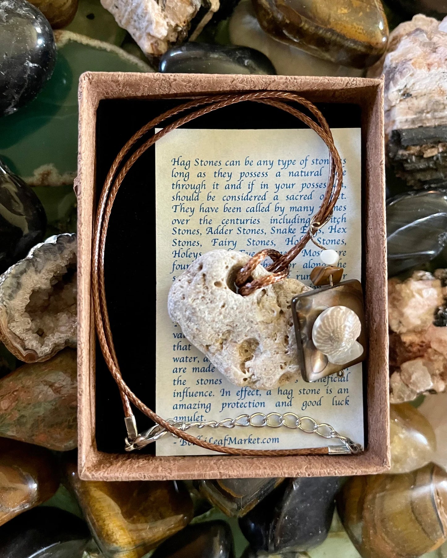 New Mermaid Collection, "Monroe", Beach Stone Pendant, Bodhi Jewelry