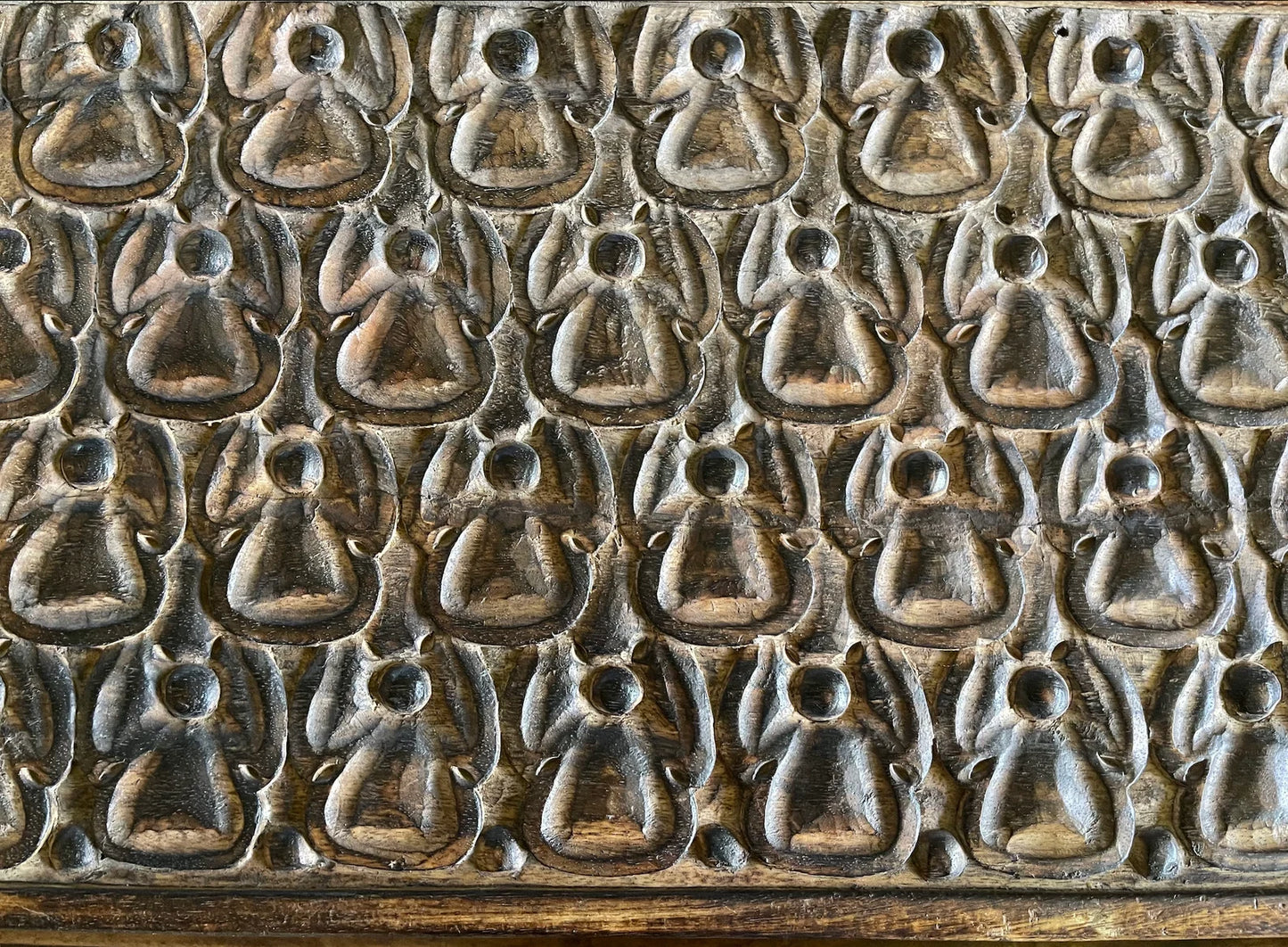 Beautiful and Unique Primitive Carved Angel Wooden Box, Bodhi Home Decor