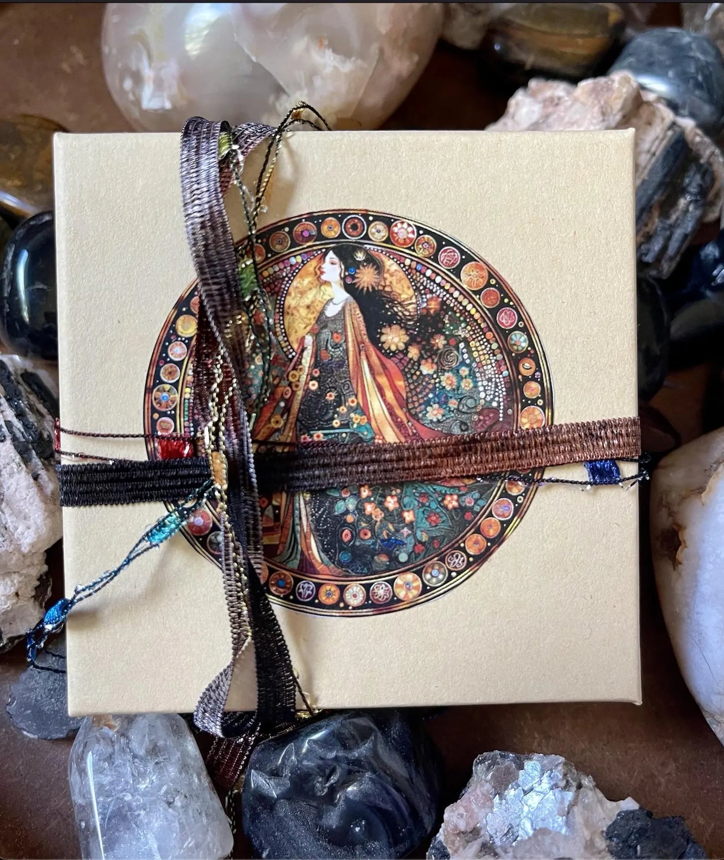 Gift Boxed Practical Magic Hag Stone and Crystal Claw Bead, Bodhi Jewelry