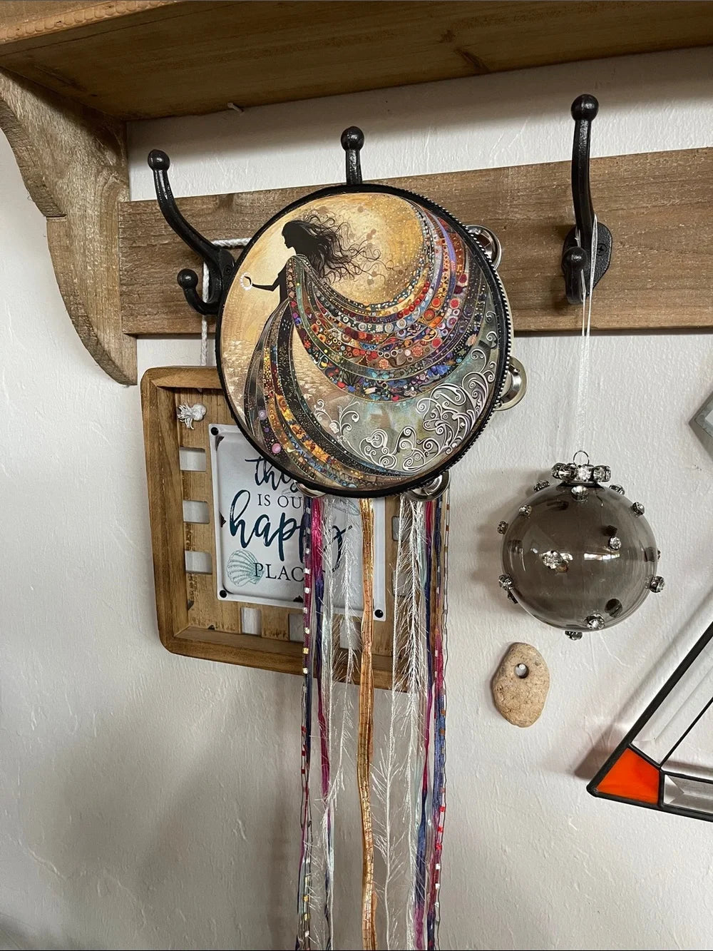 Mystical Artist, Goddess Who Creates, Tambourine and Ribbon 6"