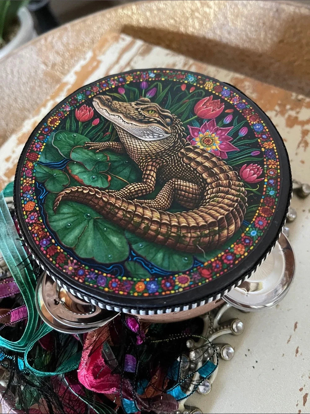 “The Curious Realms Collection” Tambourine Art 4"