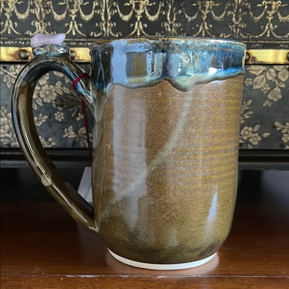 NWT Sugar Skull Mug with Genuine Rose Quartz Crystal, Bodhi Crystal Magic