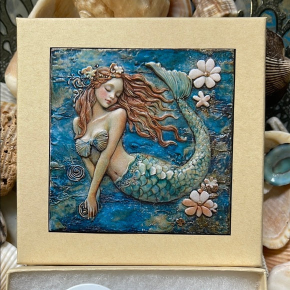 Mermaid-Inspired Blue and Silver Keychain with Gift Box