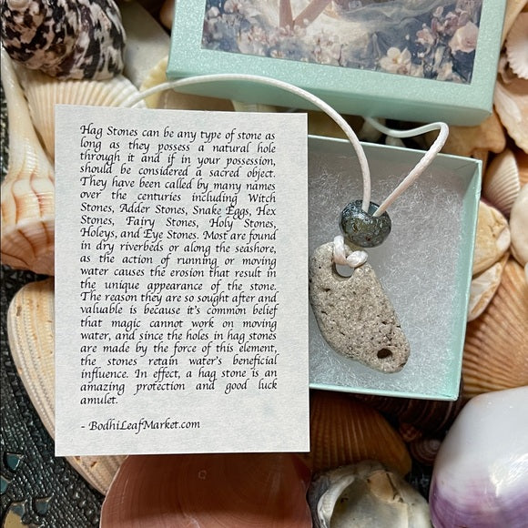 Silver and Gray Natural Czech Glass Bead and Stone Necklace, Bodhi Jewelry