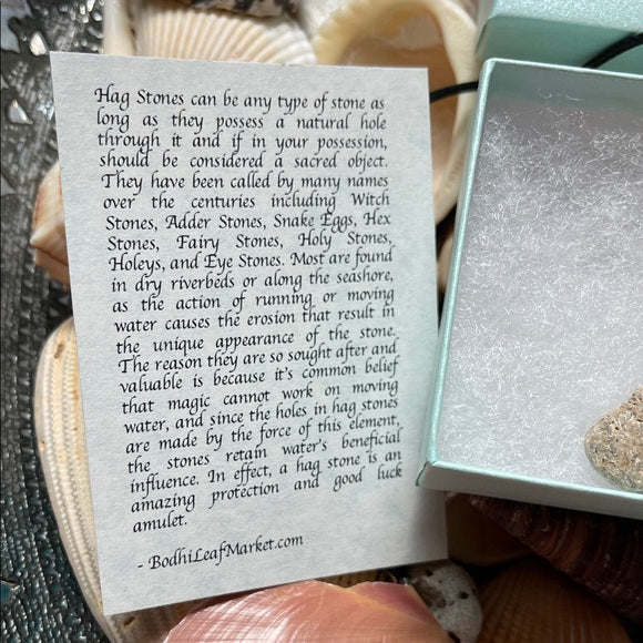 Elegant Beach Stone and Artisan Healing Hand Charm Pendant, Bodhi Jewelry
