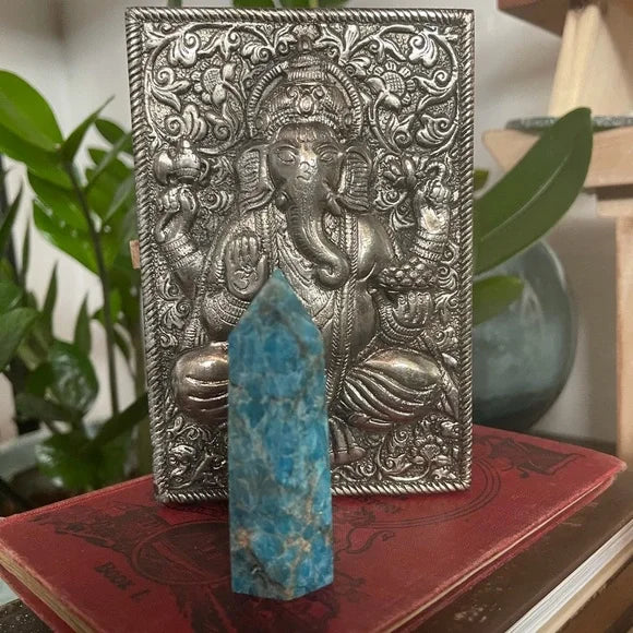 Blue Apatite Tower, Magical Blue Apatite, Bodhi Crystal Magic
