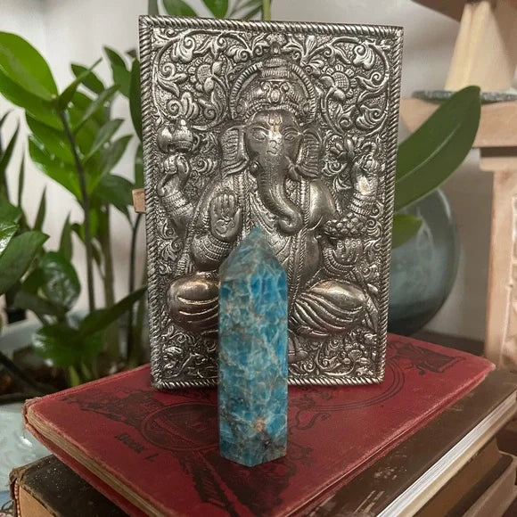 Blue Apatite Tower, Magical Blue Apatite, Bodhi Crystal Magic