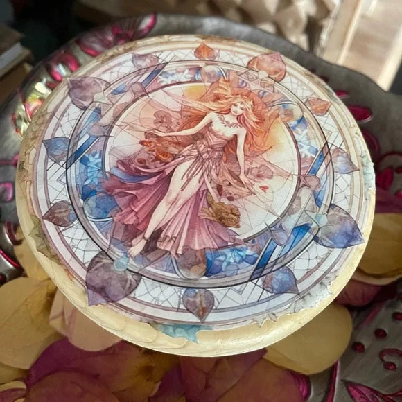 Indigo Goddess Crystal Grid Table with Crystals Shown, Bodhi Home Decor