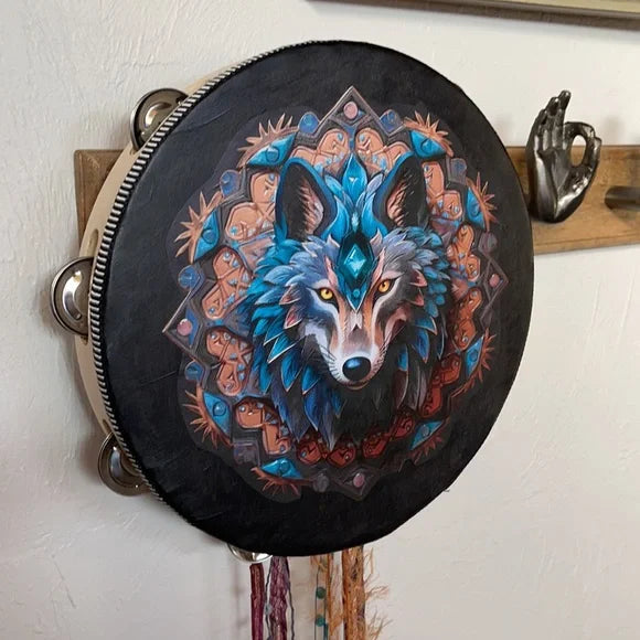 Mystical Wolf Wall Hanging, Original Art, Mystical Art, Decoupage Wall Hanging, Bodhi Home Decor
