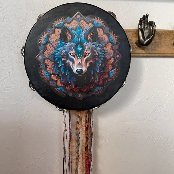 Mystical Wolf Wall Hanging, Original Art, Mystical Art, Decoupage Wall Hanging, Bodhi Home Decor