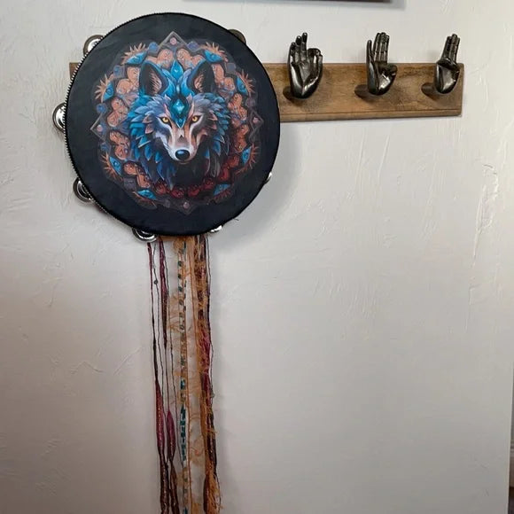 Mystical Wolf Wall Hanging, Original Art, Mystical Art, Decoupage Wall Hanging, Bodhi Home Decor
