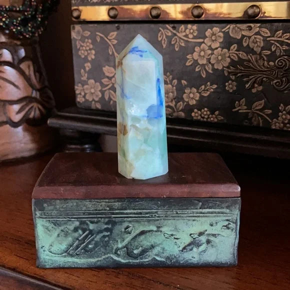 Gorgeous Chrysocolla Lapis Lazuli Tower, Bodhi Crystal Magic