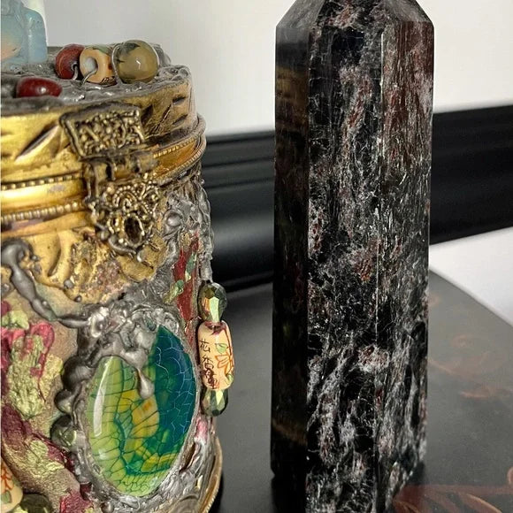 Arfvedsonite Tower, Natural Arfvedsonite, Arfvedsonite Obelisk, Bodhi Crystal Magic