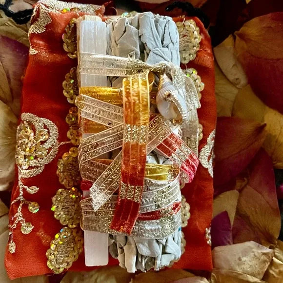 Beach Bundle Sage Gift, Wrapped Sage and Gift Bag, Bodhi Gifts