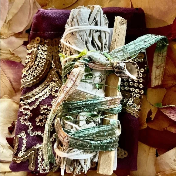 Beach Bundle Sage Gift, Wrapped Sage and Gift Bag, Bodhi Gifts