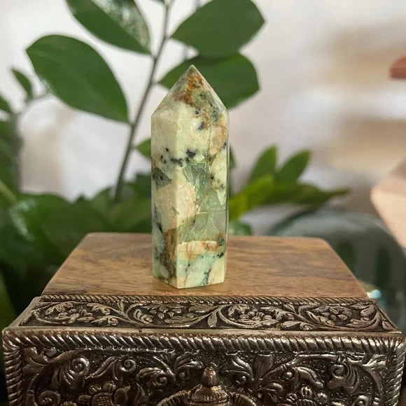 Lovely Greens Chrysocolla Tower, Bodhi Crystal Magic