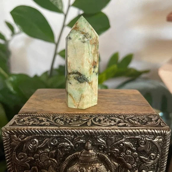 Lovely Greens Chrysocolla Tower, Bodhi Crystal Magic