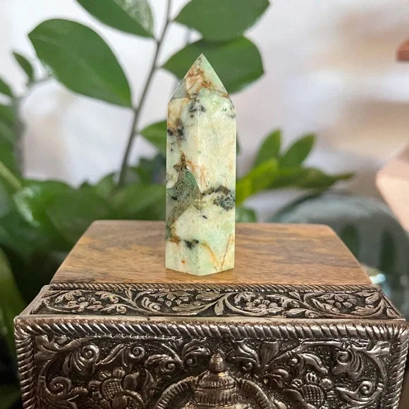 Lovely Greens Chrysocolla Tower, Bodhi Crystal Magic