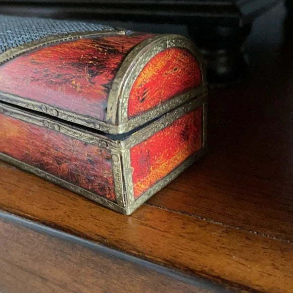 Unique Metal and Nail Detail Intricate Box, Bodhi Vintage