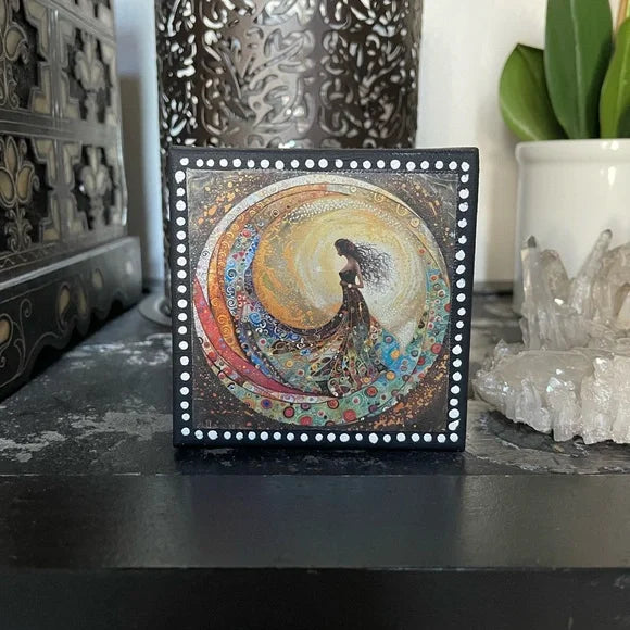 Mystical Artist, Goddess Who Creates, Canvas Block Art, Bodhi Gifts
