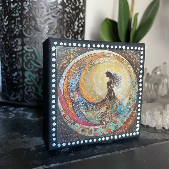 Mystical Artist, Goddess Who Creates, Canvas Block Art, Bodhi Gifts