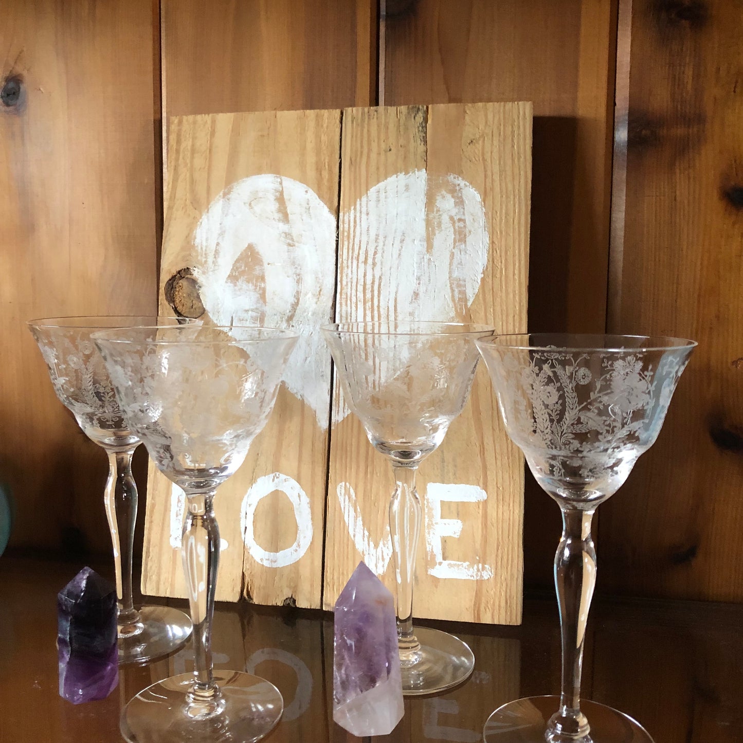 Delicate Crystal Cordials, Old World Vintage