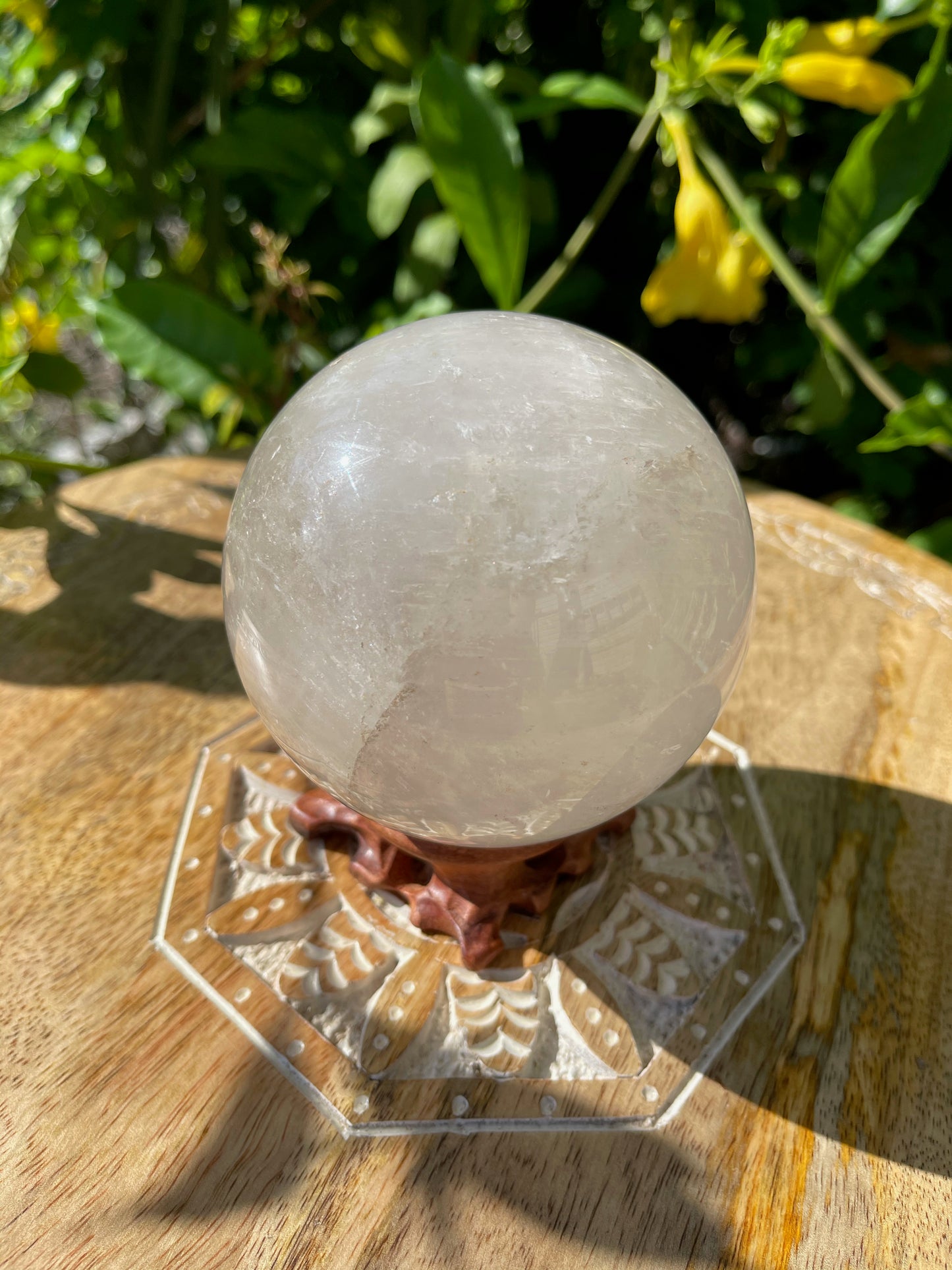 Calming Crystal Quartz Sphere, Crystal Magic