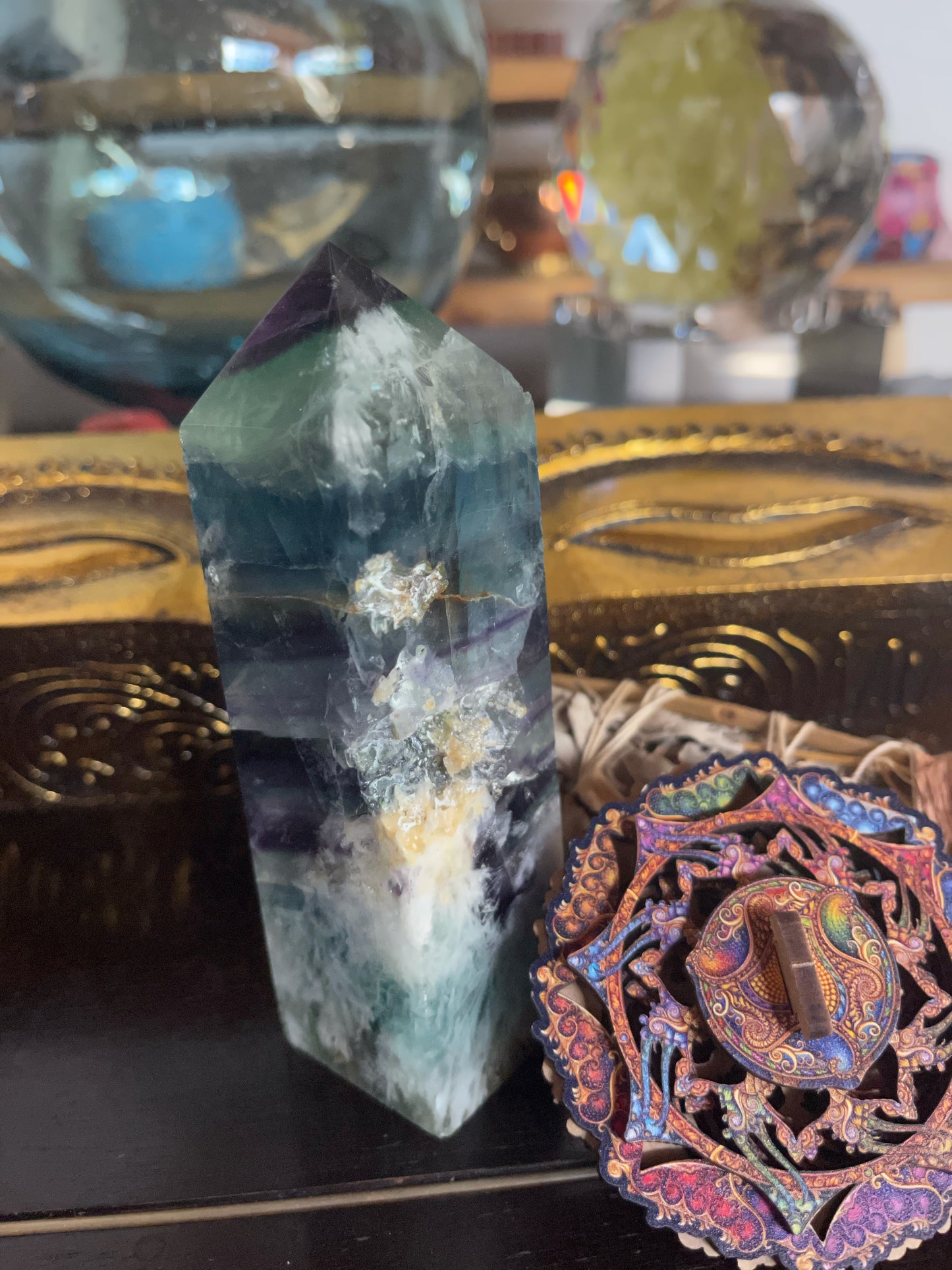 Rainbow Fluorite Tower, Crystal Magic