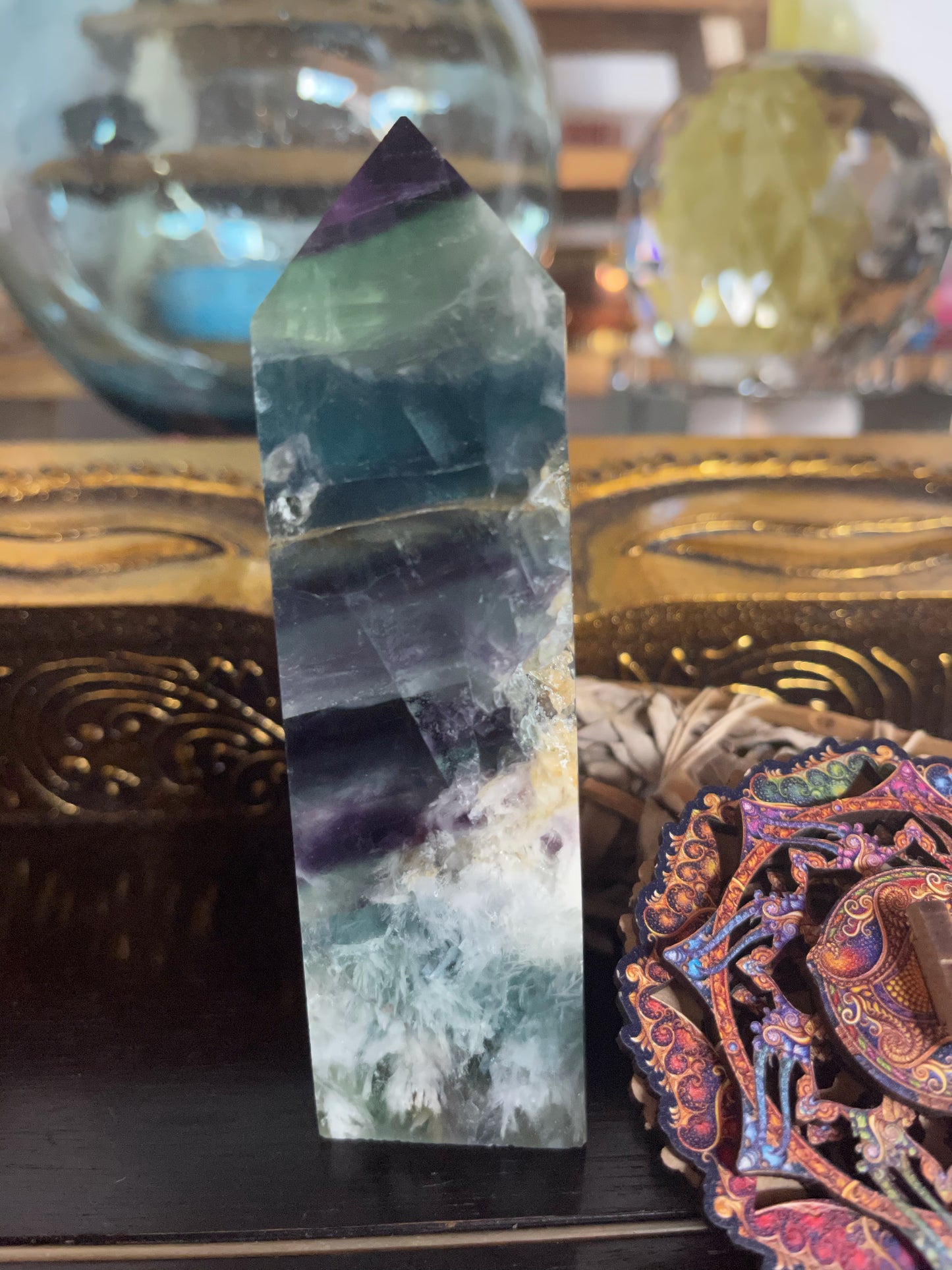 Rainbow Fluorite Tower, Crystal Magic