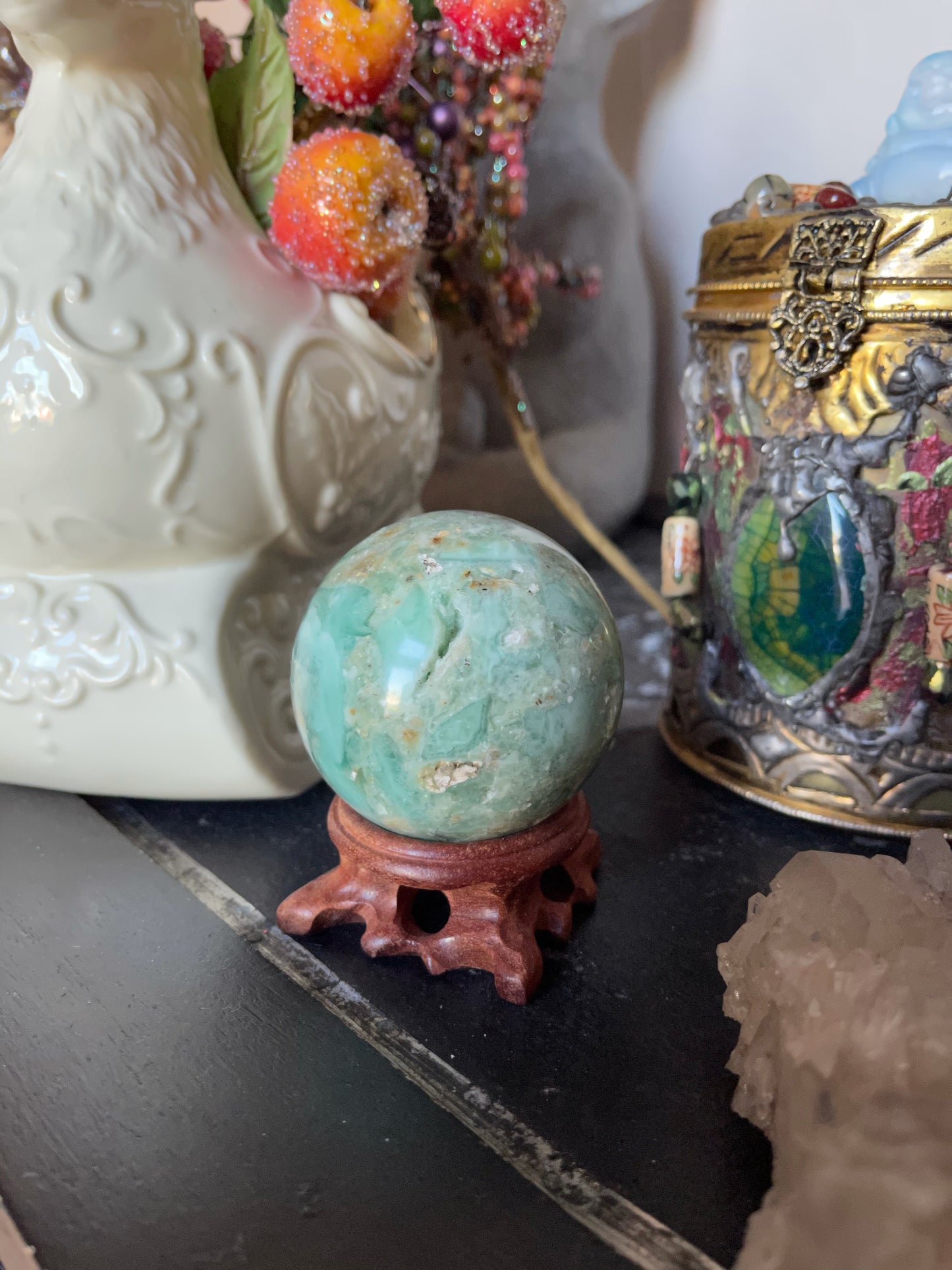 Beautifully Figured Amazonite Sphere, Crystal Magic