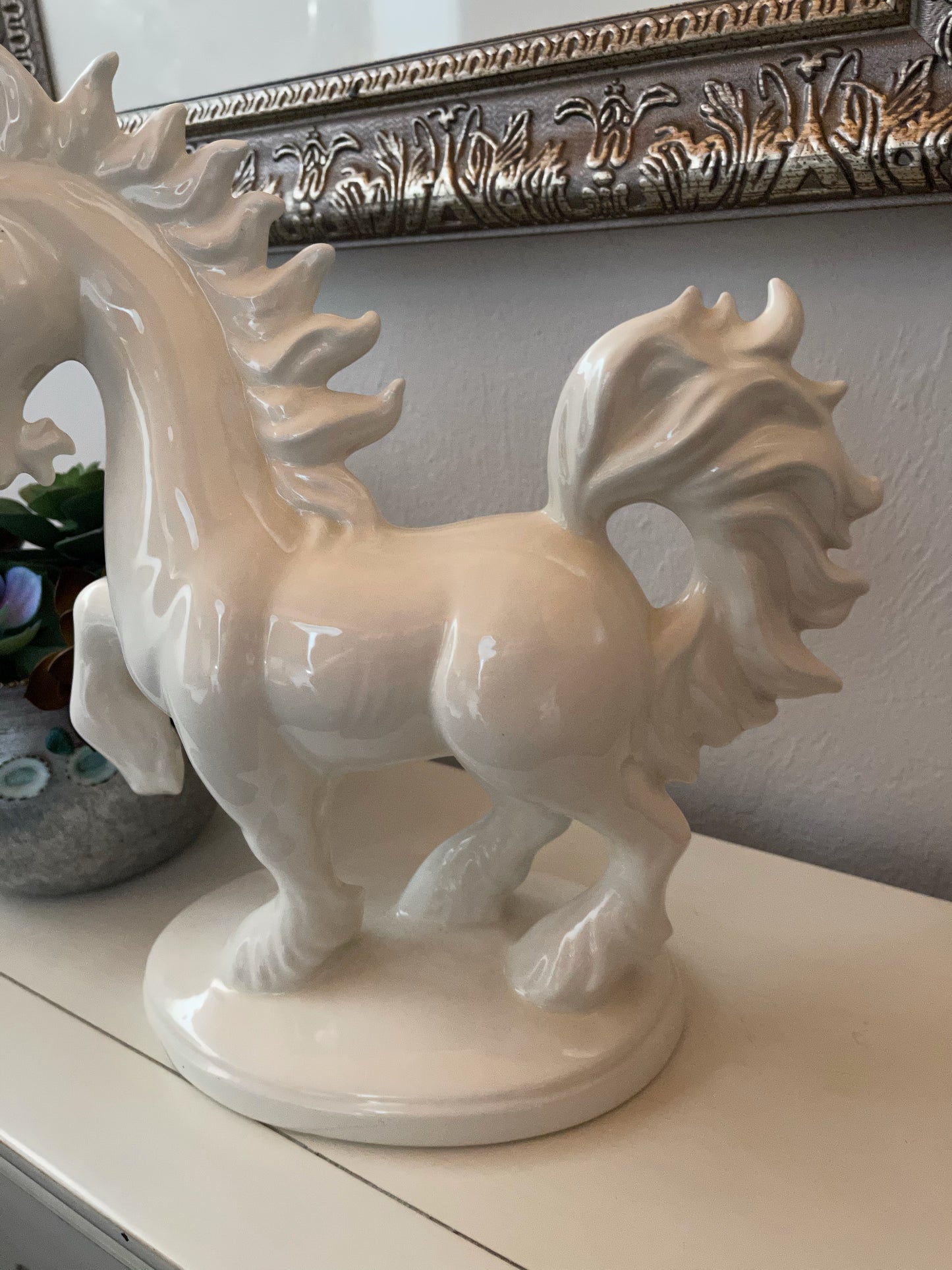 Fabulous Vintage Ceramic Standing Unicorn, Old World Vintage