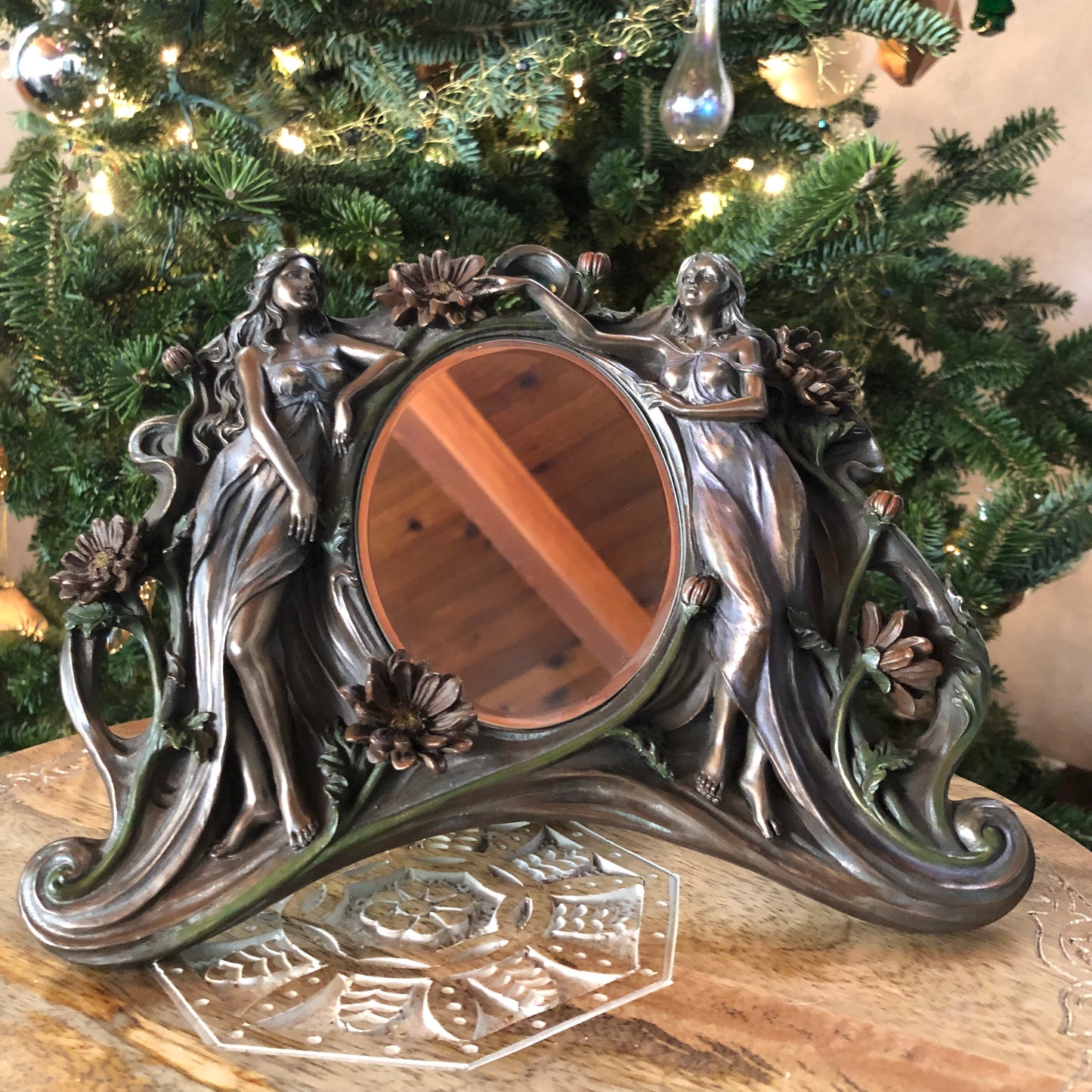 Rare Vintage Victorian Goddess Mirror Old World Vintage