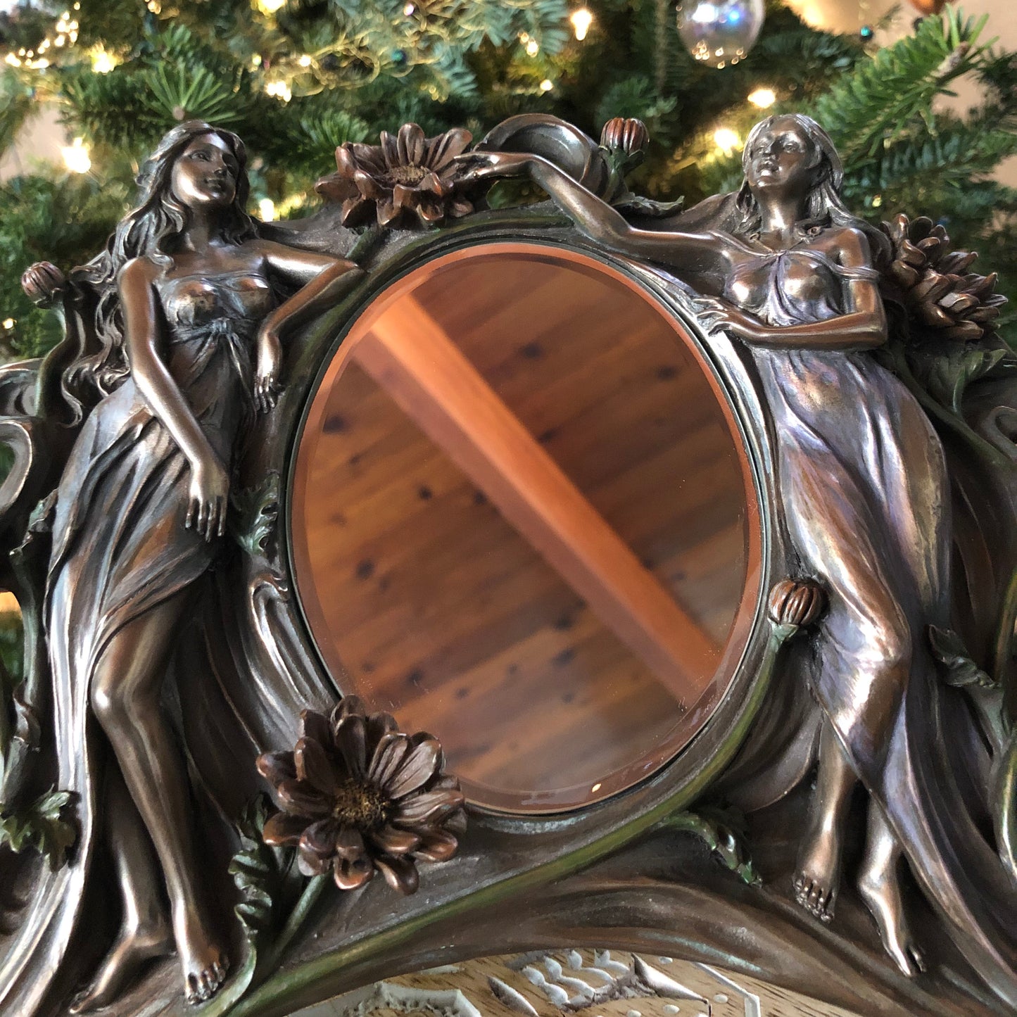 Rare Vintage Victorian Goddess Mirror Old World Vintage